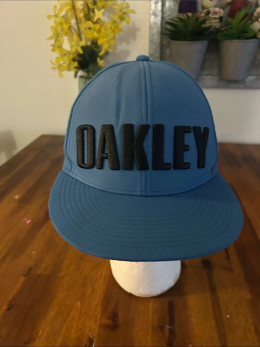 Oakley Perf Blue/Black Raised Letter Graphics Ventilation Sports Comfort  Hat